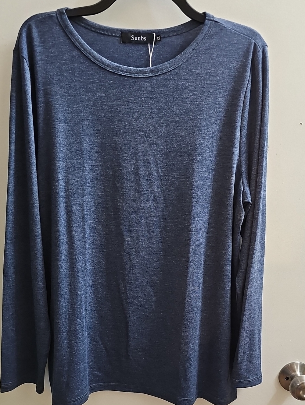 Men's Long Sleeve Crew Neck Shirt - Navy Blue